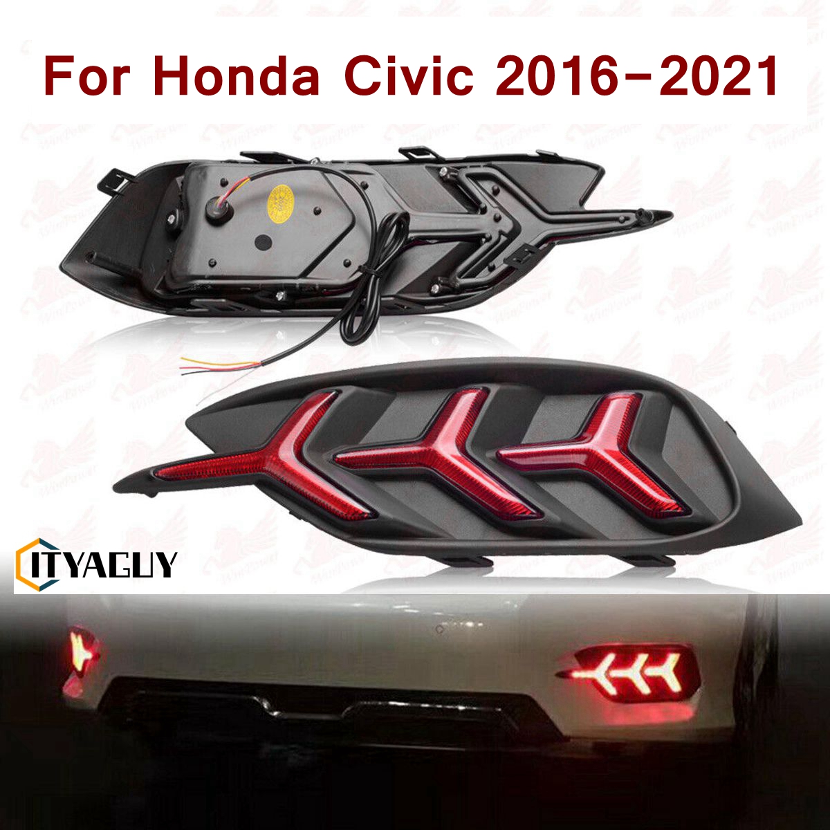 Đèn led phản xạ cản sau đèn hậu đèn phanh cho honda civic sedan 2016-2021