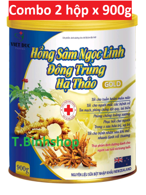 _sữa bột hồng sâm ngọc linh, đông trùng hạ thảo gold -hsd 2025