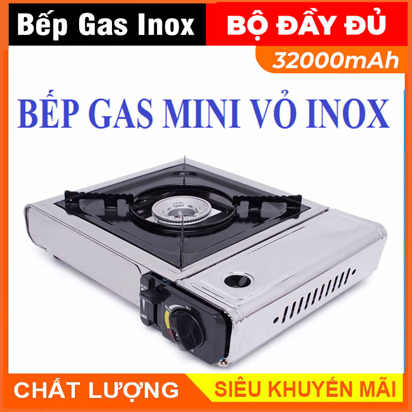 Bếp gas mini inox tiết kiệm gas cao cấp, bếp gas du lịch