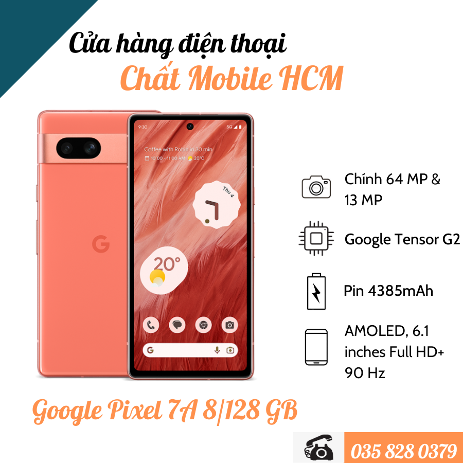 Điện thoại google pixel 7a quốc tế 2 sim 8/128gb