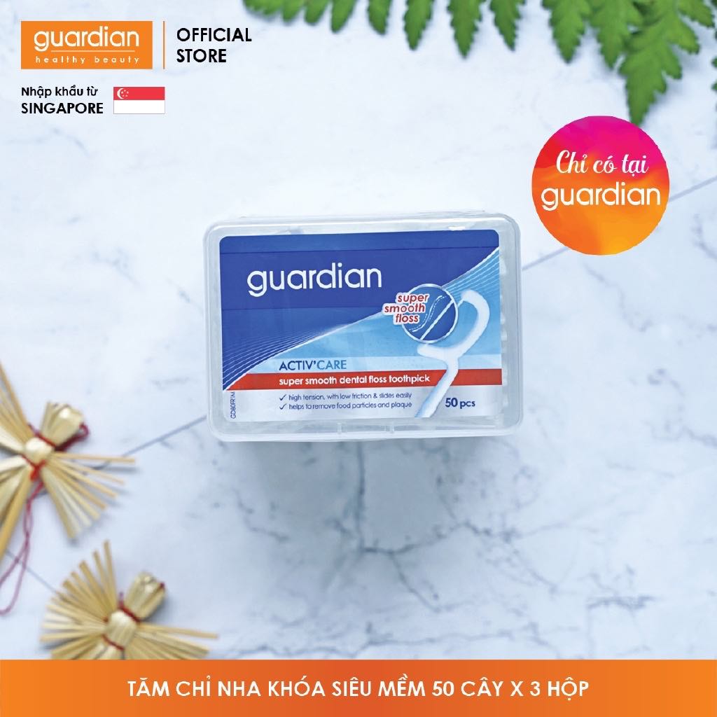 Tăm chỉ nha khoa Guardian siêu mềm 50 cây x 3 hộp