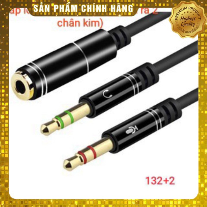 Cáp gộp audio 3,5mm âm ra 2 đầu 3,5mm 1 mic 1 loa gía sỉ=gía lẻ