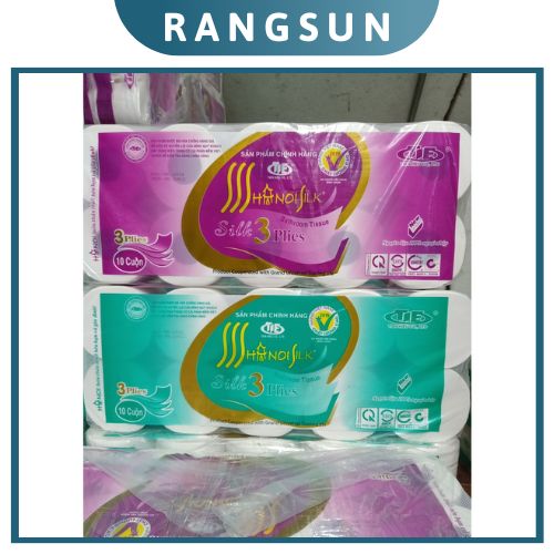 Giấy vệ sinh Hà Nội 10 cuộn 3 lớp không lõi dai, dày mềm mịn