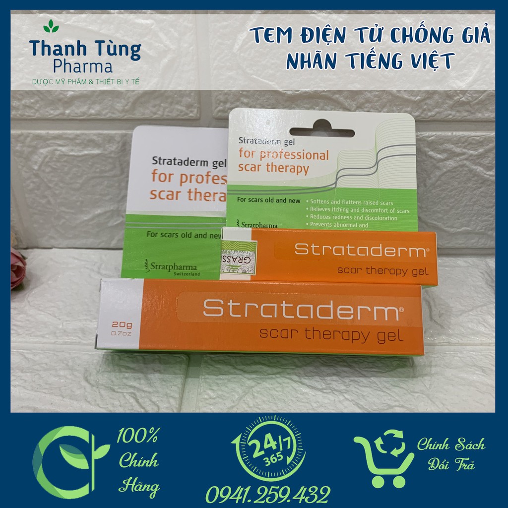Strataderm ️chính hãng️gel giảm sẹo lồi, sẹo thâm, sẹo lõm, sẹo lâu năm tuýp 5g/10gr/20g nhập khẩu thuỵ sỹ