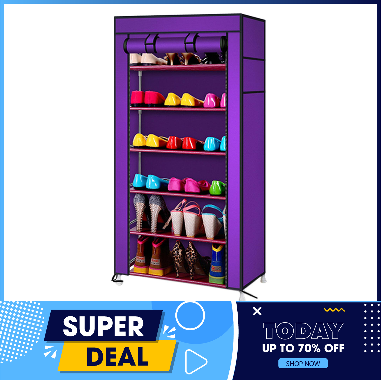 Tủ giày vải 7 tầng 6 ngăn, tủ đựng giầy dép 7 tầng 6 ngăn giá tốt 360, tủ vải đựng giày dép 7tầng tiện dụng, sức chứa lớn tiện dụng, giúp tiết kiệm triệt để không gian