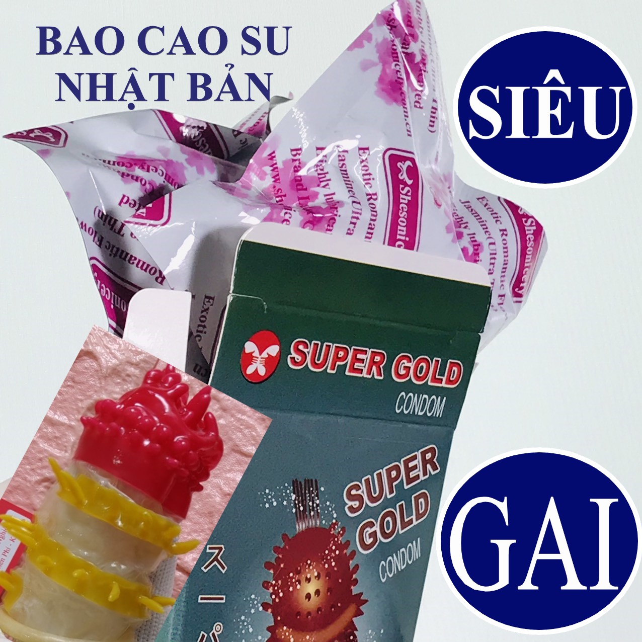 Bao cao su NHẬT Super Gold - [hộp 2 cái]