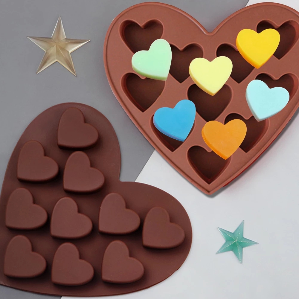 Khuôn Silicon làm thạch rau câu, chocolate, làm bánh Hình 10 Trái Tim