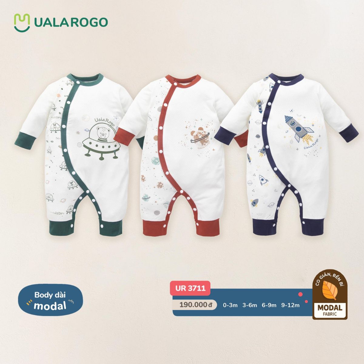 Bodysuit cho bé sơ sinh Ualarogo 0