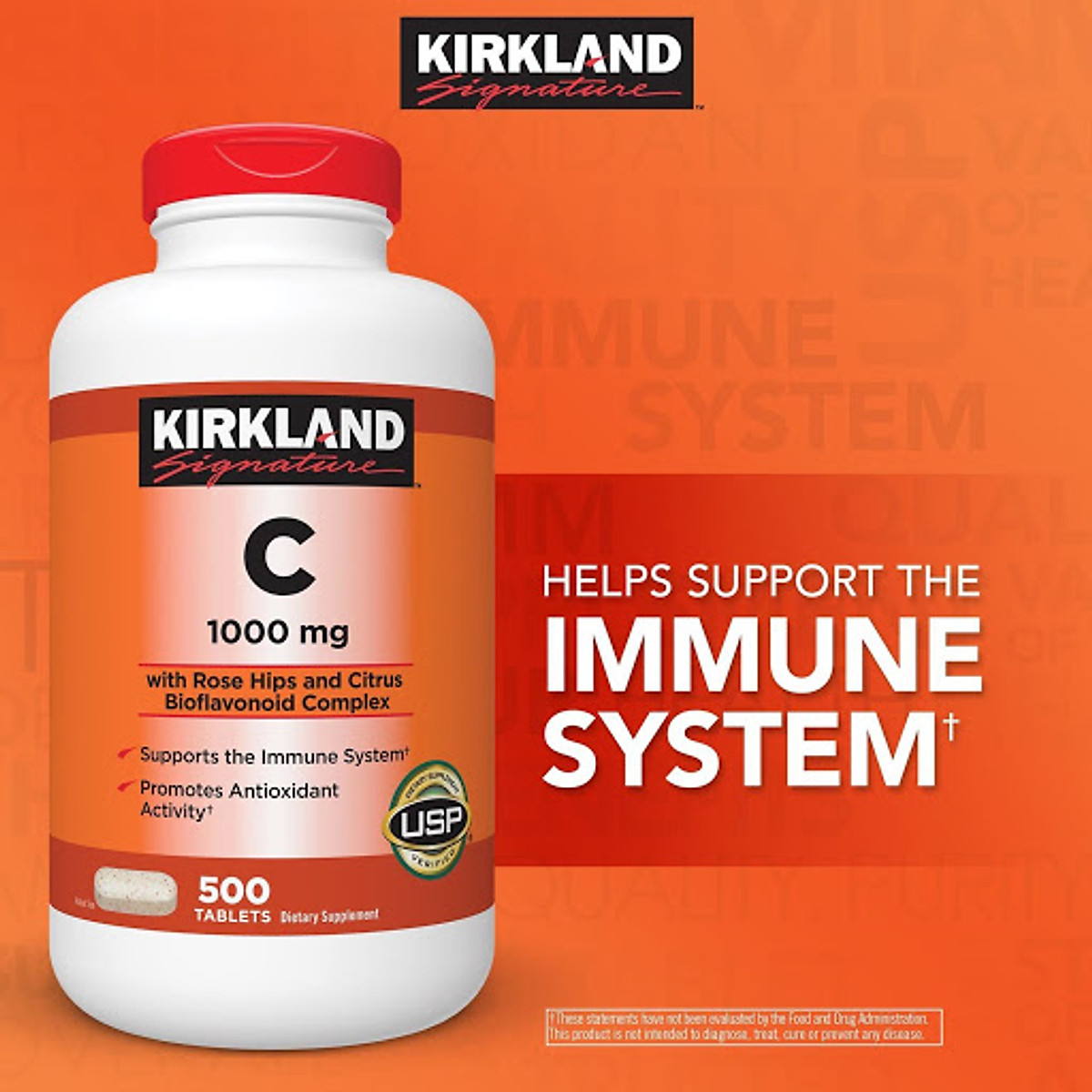 Viên uống vitamin c 1000mg kirkland hộp 500 viên - tăng sức đề kháng
