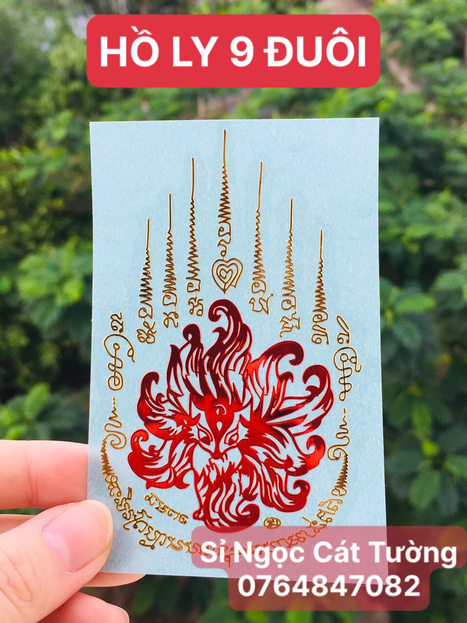 [HCM] Miếng dán màn hình Linh phù HỒ LY 9 ĐUÔI THÁI LAN - trợ tài lộc công danh thăng tiến tình duyên giao tiếp khéo léo say mê người dán điện thoại - Đã chú