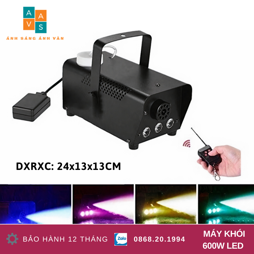 Máy tạo khói 600w kèm Led RGB - Máy phun khói sân khấu công suất 600w có Led
