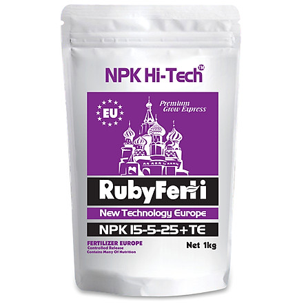 Phân bón npk hi-tech: rubyferti npk 15-5-25+te - sản phẩm thuộc tập đoàn phân bón con cò vàng