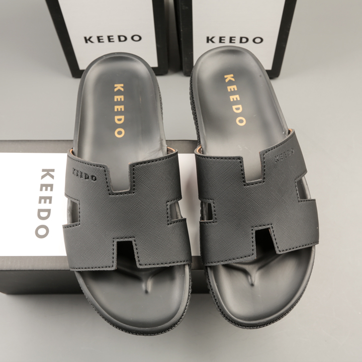 Dép nam chữ h cao cấp keedo kd822 màu đen hot