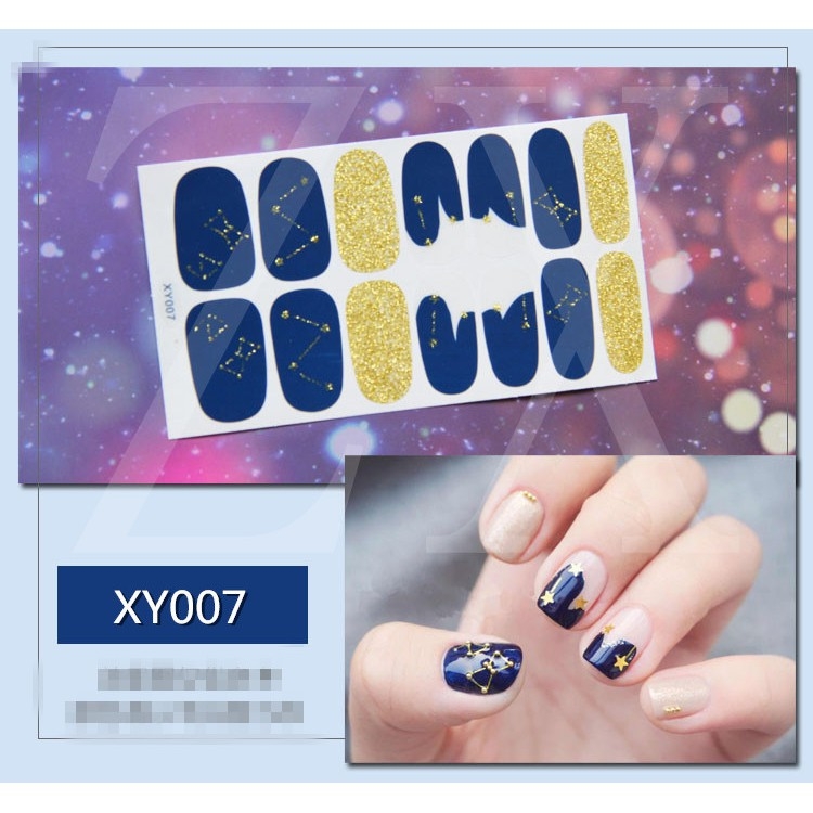 Combo 4 tấm decal dán móng hàn quốc, sticker trang trí móng tay chống thấm nước DIY