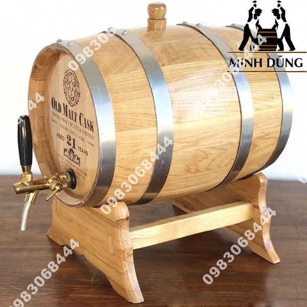 Thùng rượu Gỗ Sồi Thùng rượu tạo ra các mùi hương đặc trưng, còn làm thay đổi được màu sắc của rượu 10L