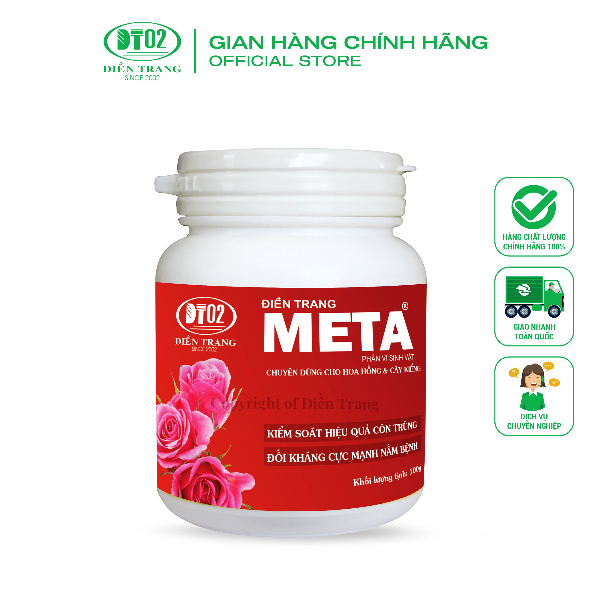 Phân vi sinh điền trang tricho meta rose 100g