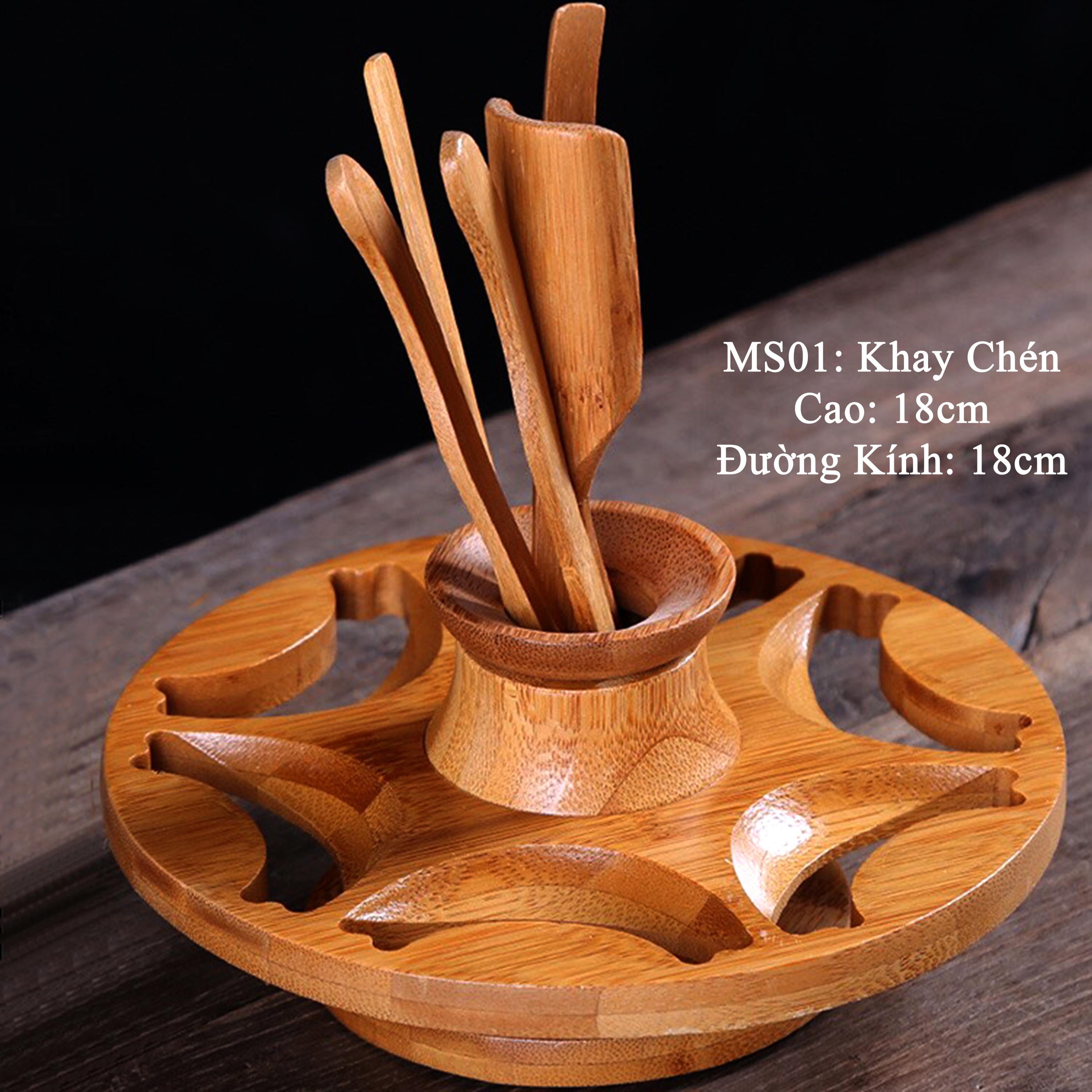 Khay úp cốc trà bằng tre