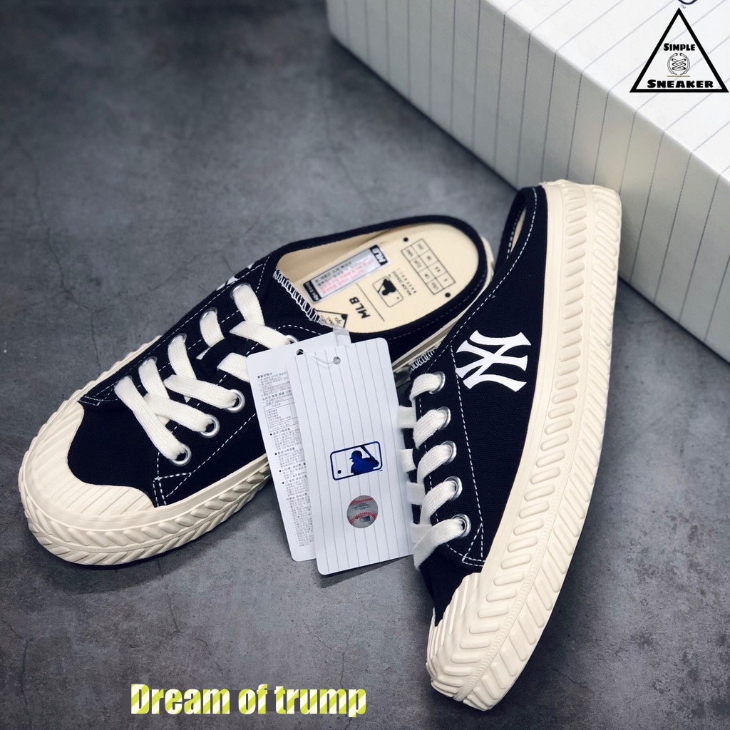 Sục nữ sneaker mlb mule new york yankees màu đen