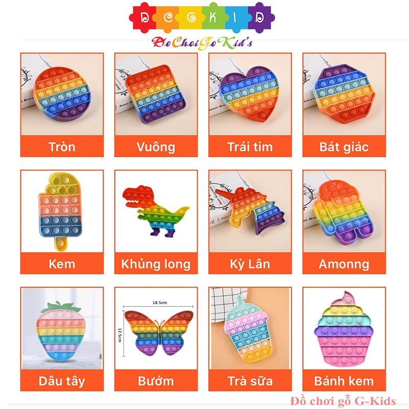Pop it đồ chơi bóp bong bóng thư giản giảm căng thẳng strees ngẫu nhiên