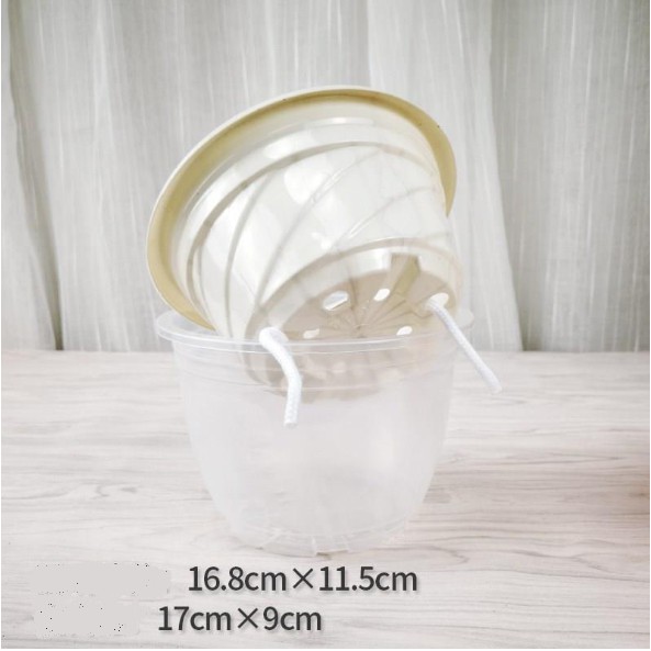 Chậu nhựa trong suốt thích hợp trồng cây thủy canh, trồng rọ tự hút nước trang trí văn phòng, ban công nhà, DIY