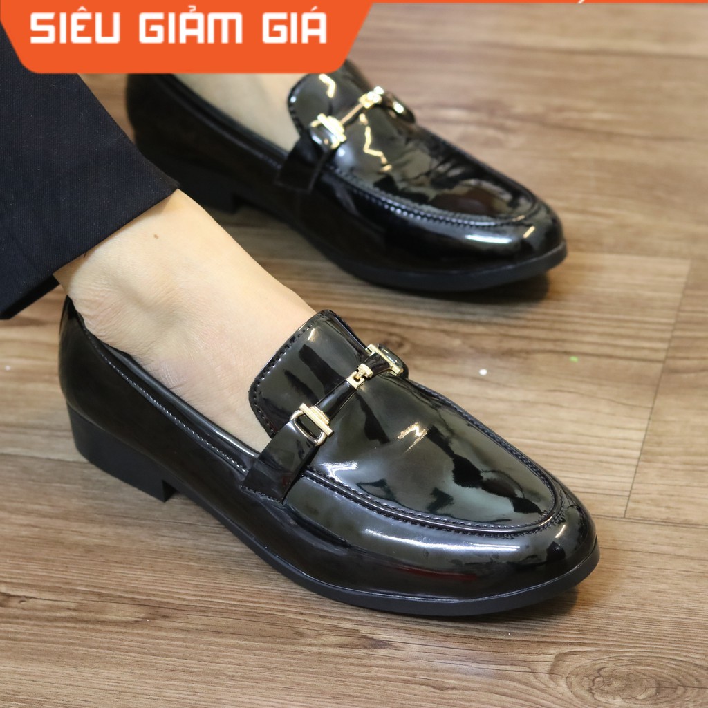 Giày lười nam da bóng hàn quốc