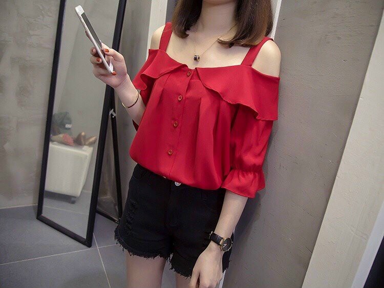 Áo kiểu hở vai hàn quốc fullsize