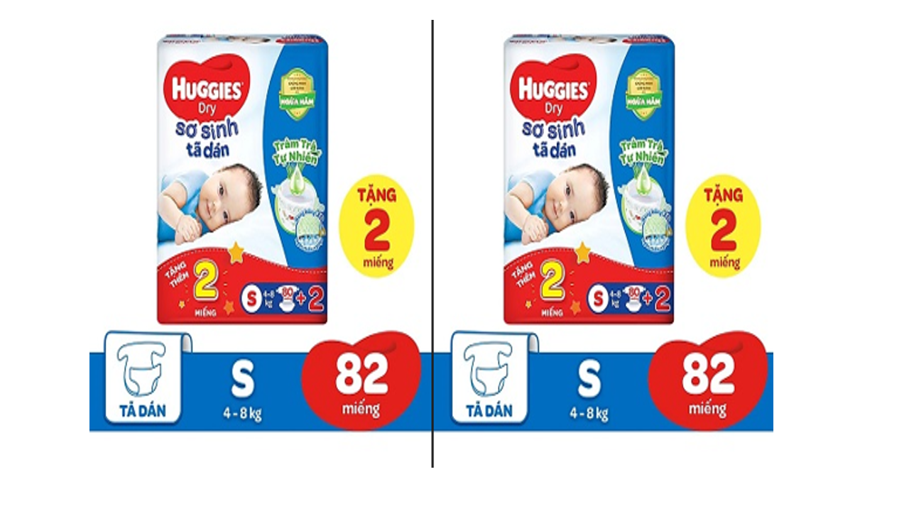 FREESHIP [Tặng quà ngẫu nhiên] Combo 2 Tã dán Huggies Tràm Trà Tự Nhiên size S - 80+2 miếng (Cho trẻ 4 - 8kg)
