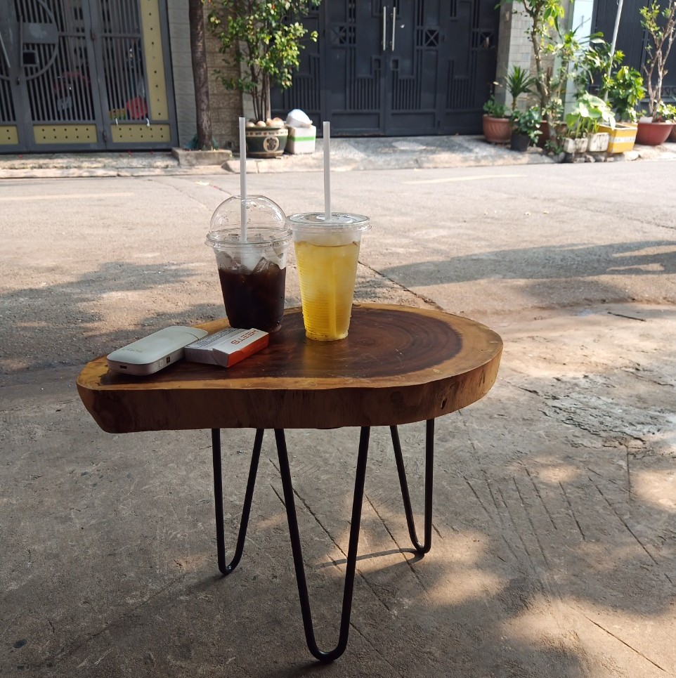 Bàn cafe trà tửu gỗ Me Tây nguyên tấm