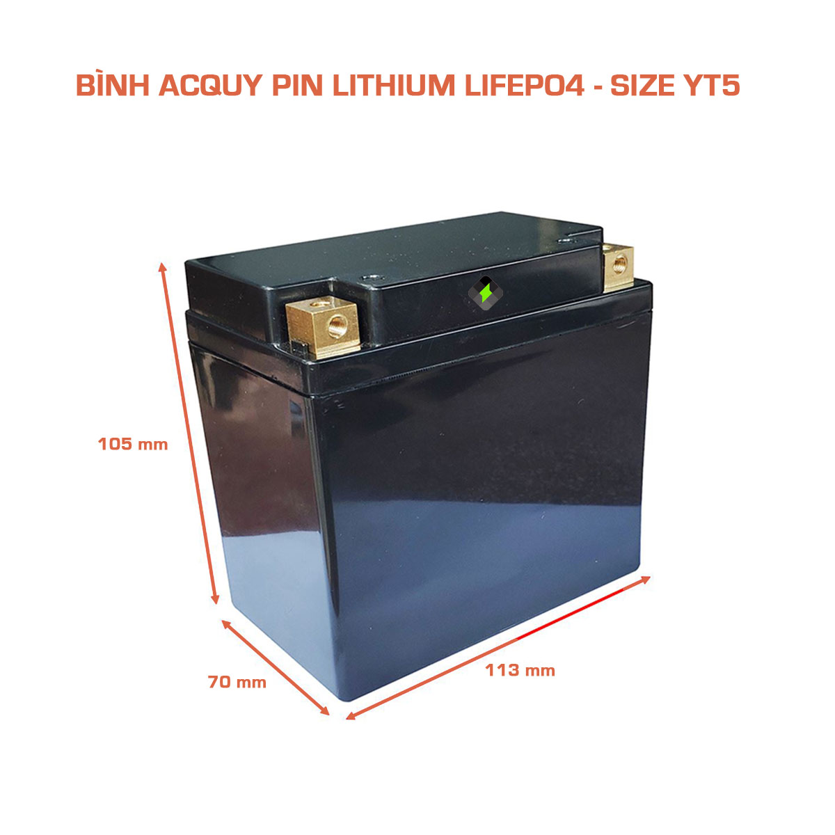 Bình Acquy ZMax Pin Lithium LifePO4 12V 6ah, ZM12V6-YT5 Dùng Cho Xe Máy