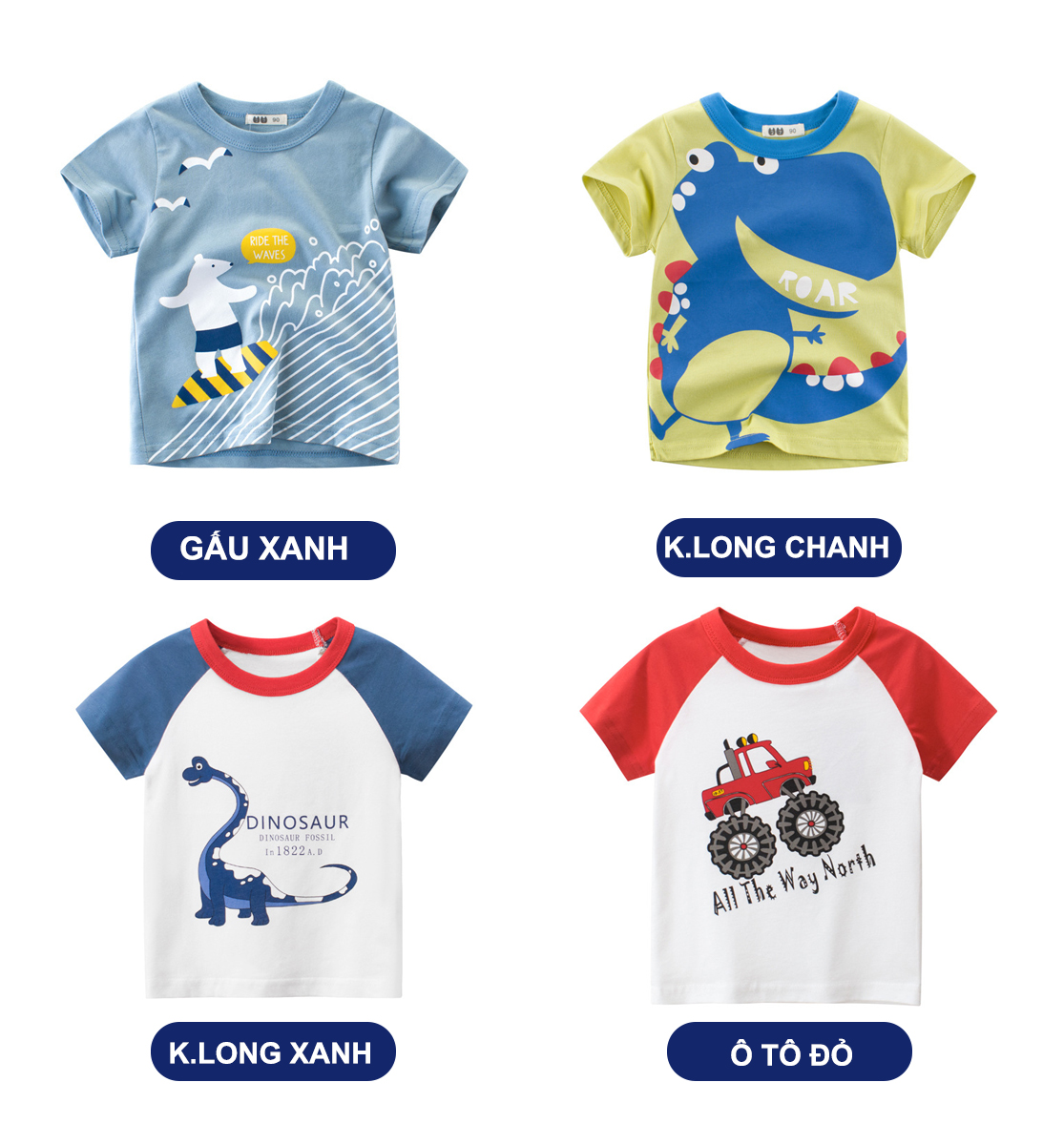 [CHÍNH HÃNG 27KIDS] Áo côc tay bé trai 27KIDS chất cotton mềm mịn  AT8