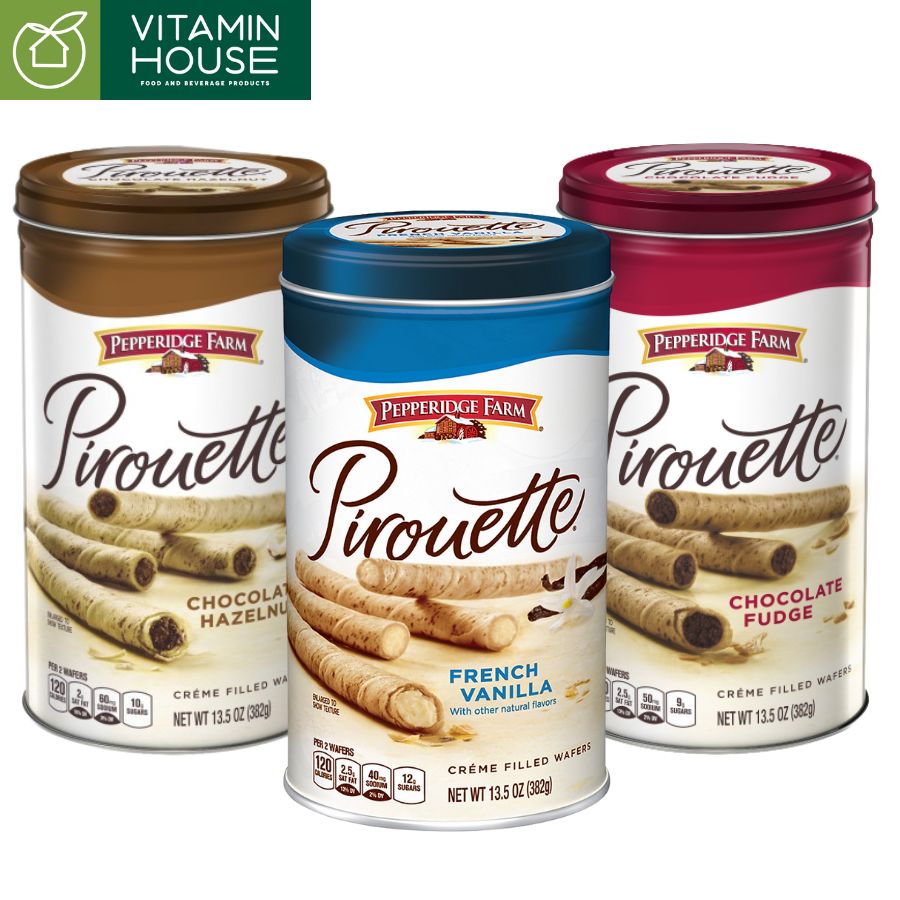 Lon Bánh Quế Pepperidge Farm 3 vị Chocolate/Hazenuts/Vanila 382g