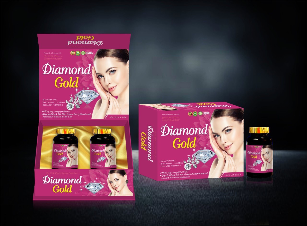 Viên Uống Sâm Tố Nữ Placentra Estrogen Beauty Queen Diamond Gold Giúp Cân