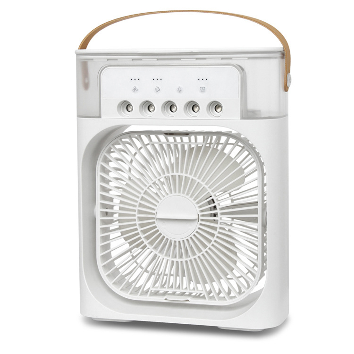 Quạt điện phun sương mini để bàn 5 chế độ gió dung tích bình chứa 600ml có đèn led nhiều màu tích điện - Quạt đá điều hoà hơi nước phun sương giúp giảm nhiệt độ