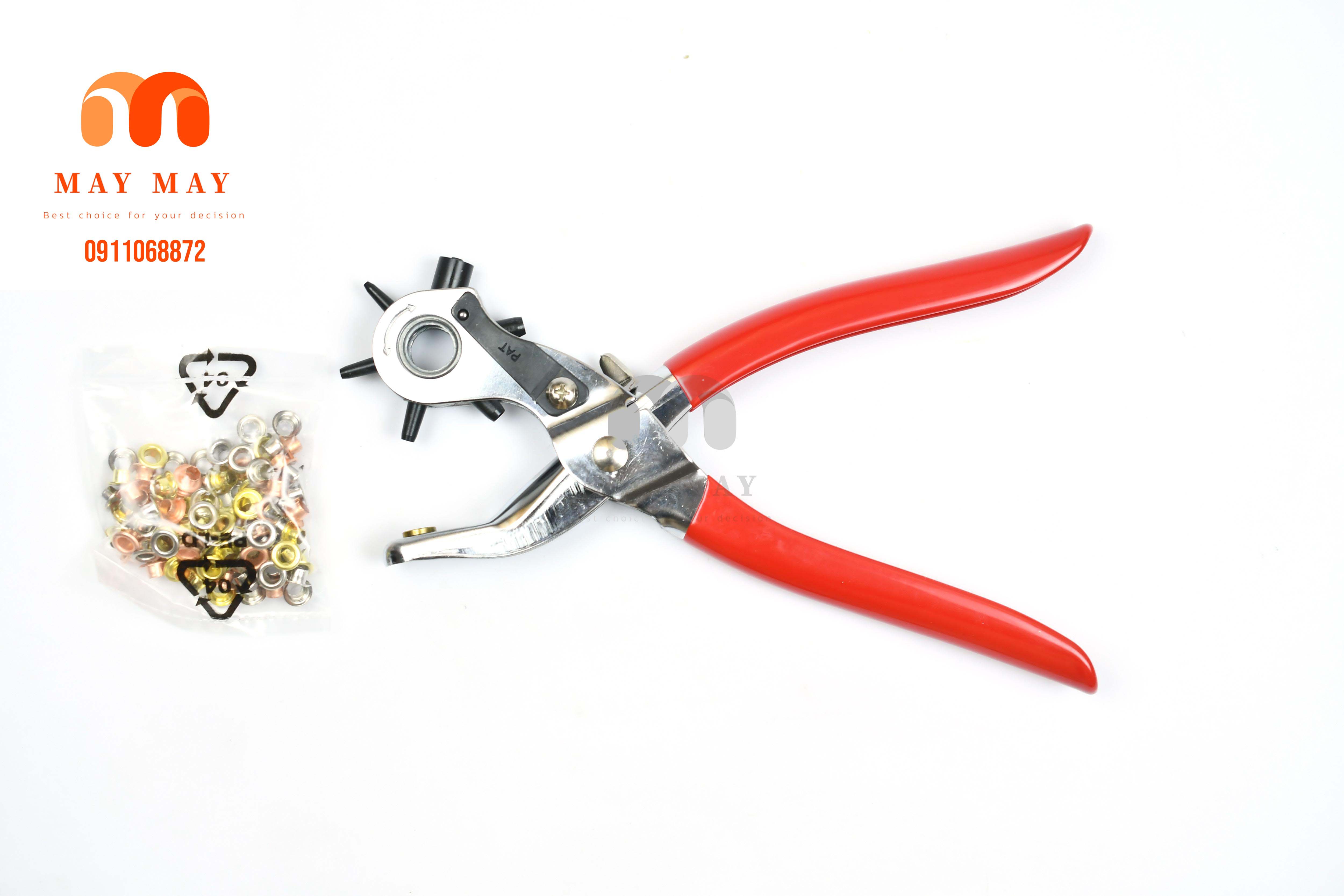 Kìm bấm lỗ - Kìm bấm lỗ dây nịt, thắt lưng hàng cao cấp tặng kèm khoen oren