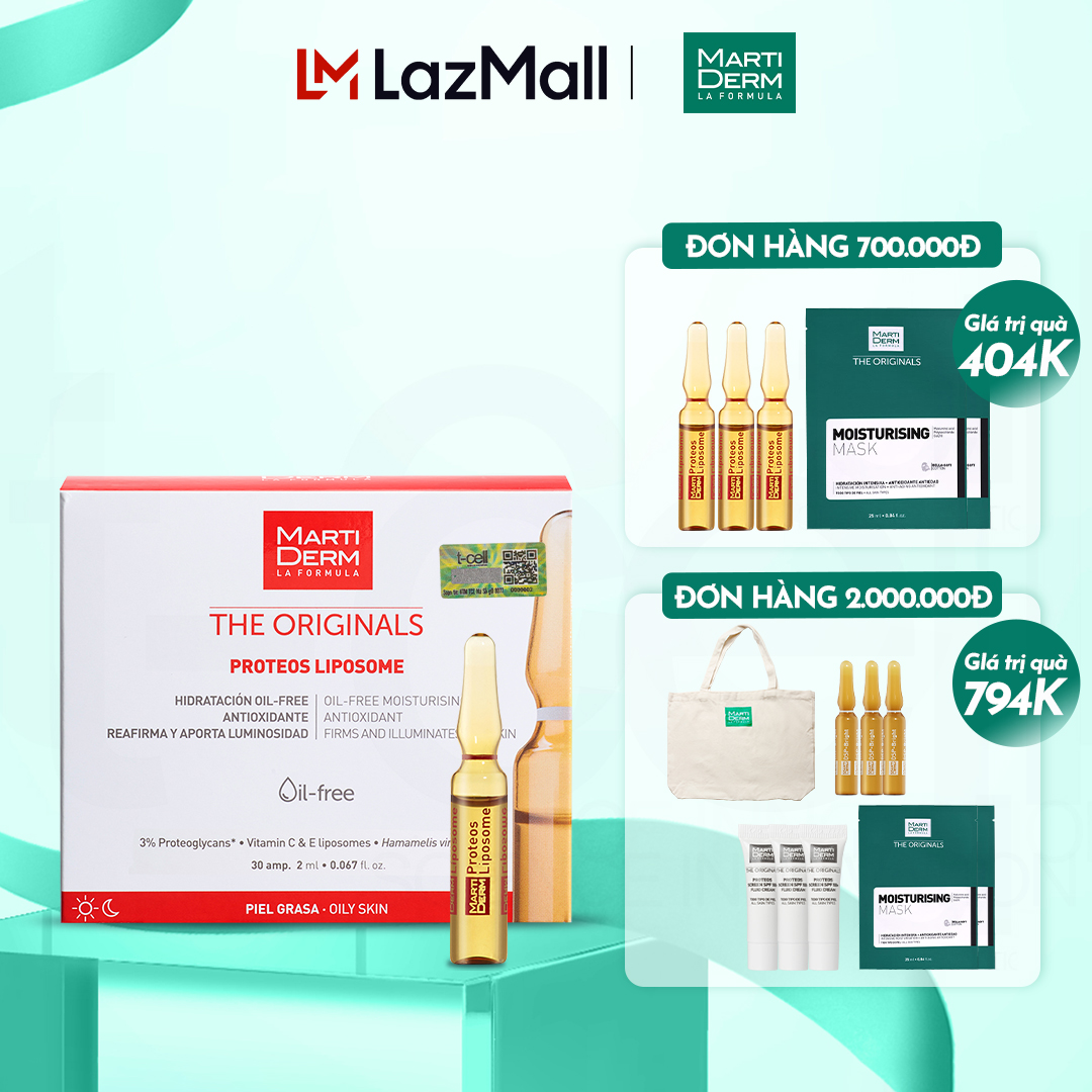 Ampoule Chống Oxy Hoá, Phục Hồi, Điều Tiết Bã Nhờn - MartiDerm The Originals Proteos Liposome (30x2ml)