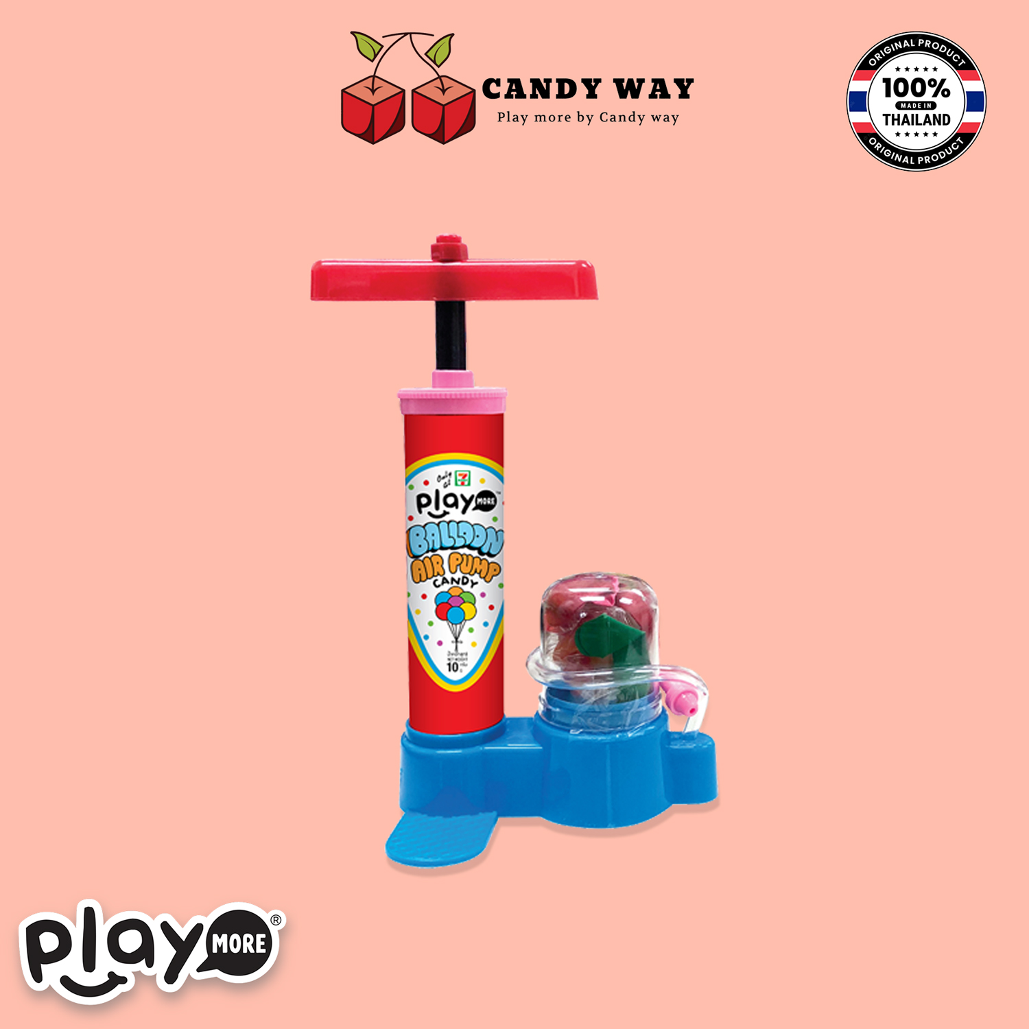 Kẹo ngậm Play More kèm bơm bong bóng - Bộ 10g