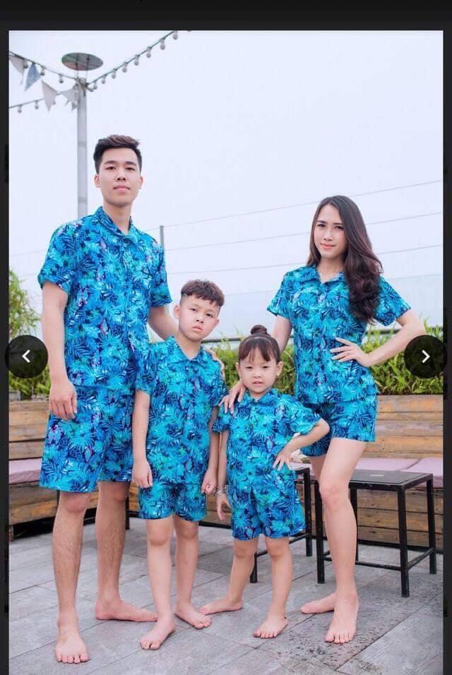 [HCM]Bộ đồ đi biển họa tiết trái cây ( Vải Kate Thái đủ size cho cả gia đình) có hình thật