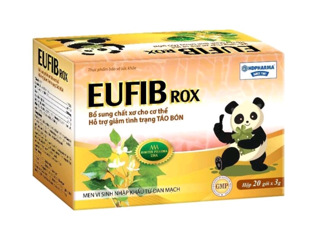 EUFIB ROX bổ sung chất sơ cho cơ thể, giảm tình trạng táo bón, bé bị tiêu chảy, đầy bụng, khó tiêu, rối loại hệ vi sinh  vi d