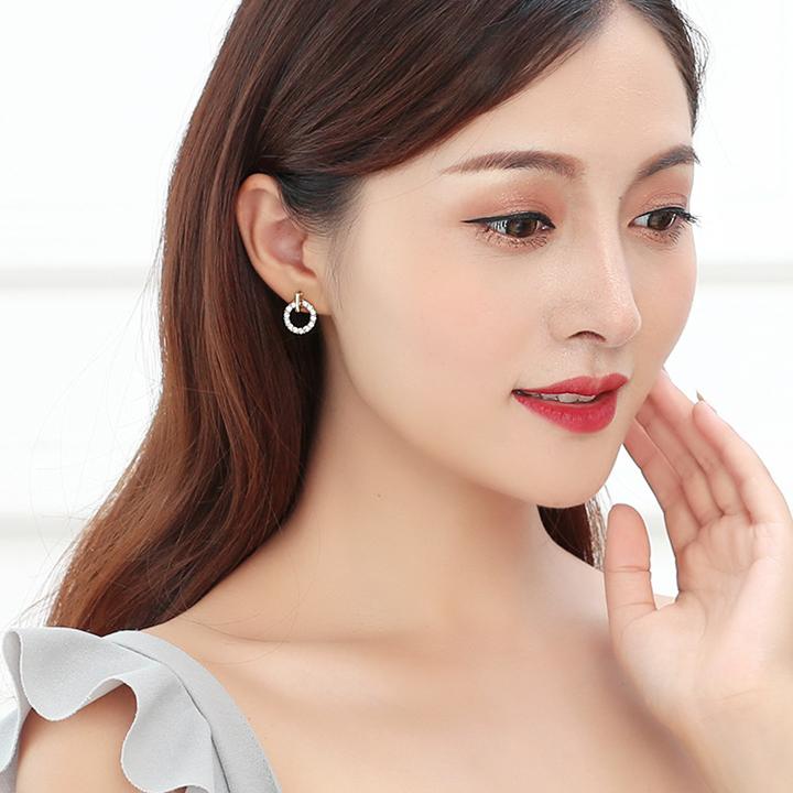 Khuyên Tai Tròn Đính Hạt tại shopgiare sgr2407