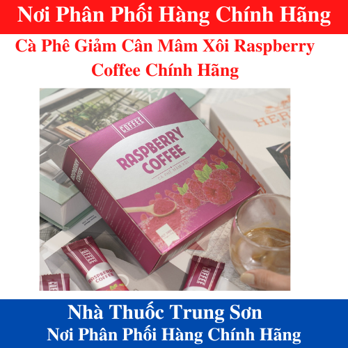 Cà phê giảm cân mâm xôi raspberry coffee chính hãng - hộp 15 gói - trung sơn 1
