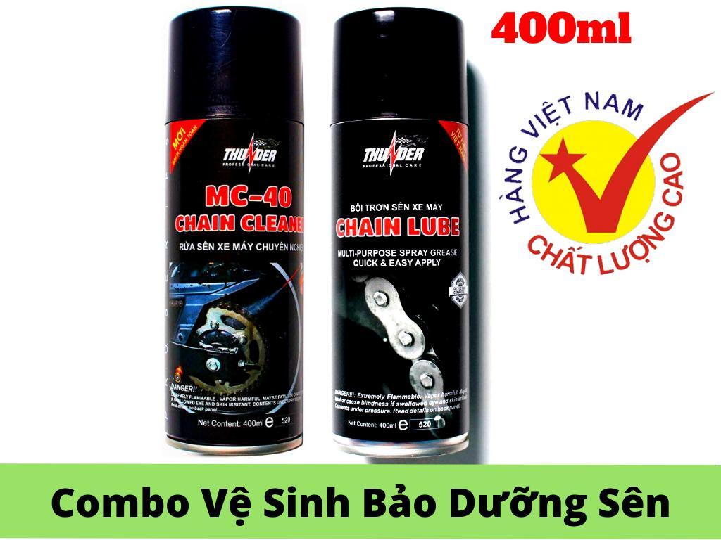 [HCM]Combo Vệ Sinh Dưỡng Sên Thunder Chain Lube MC40 400ml