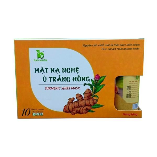 Mặt Nạ Nghệ Ủ Bảo Nhiên 50g giúp giảm mụn hết thâm sạm da trắng hồng mịn màng