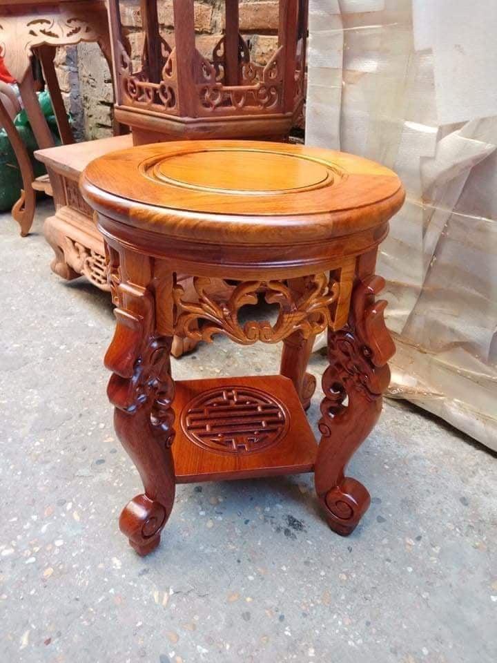 Đôn rồng gỗ hương lào kích thước cao 40 cm đường kính mặt 30 cm