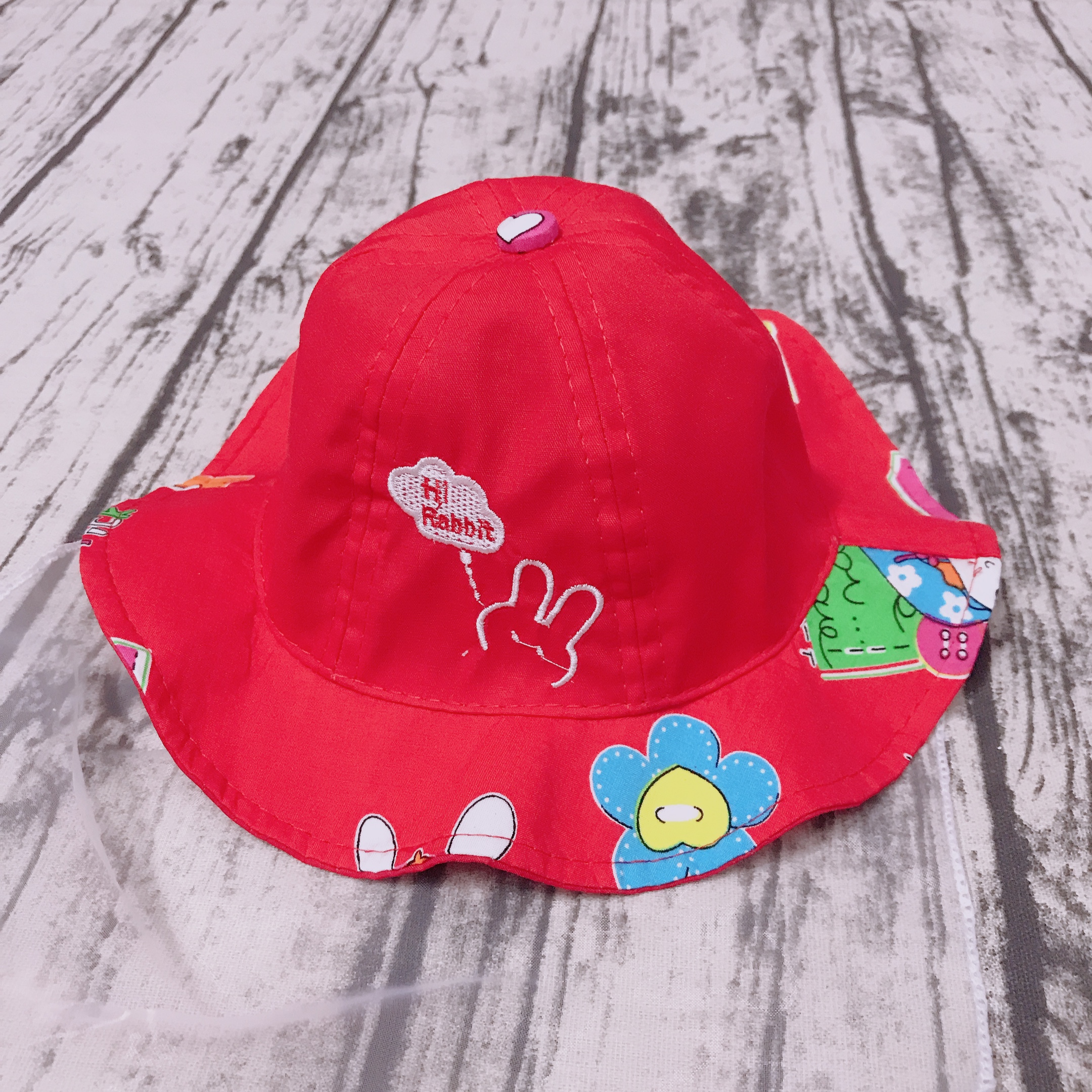 Nón Tai Bèo Hình Thỏ Vải Mềm Mại Cho Bé Gái (Đỏ)