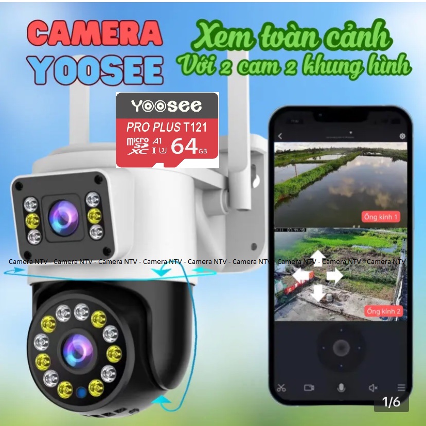  Camera ip Wifi YooSee PTZ Q18D 2 Mắt - chuẩn 4.0mpx siêu nét góc rộng ban đêm xem có màu đàm thoại 2 chiều camera kép xem cùng lúc trên 1 điện thoại xoay 360 độ 
