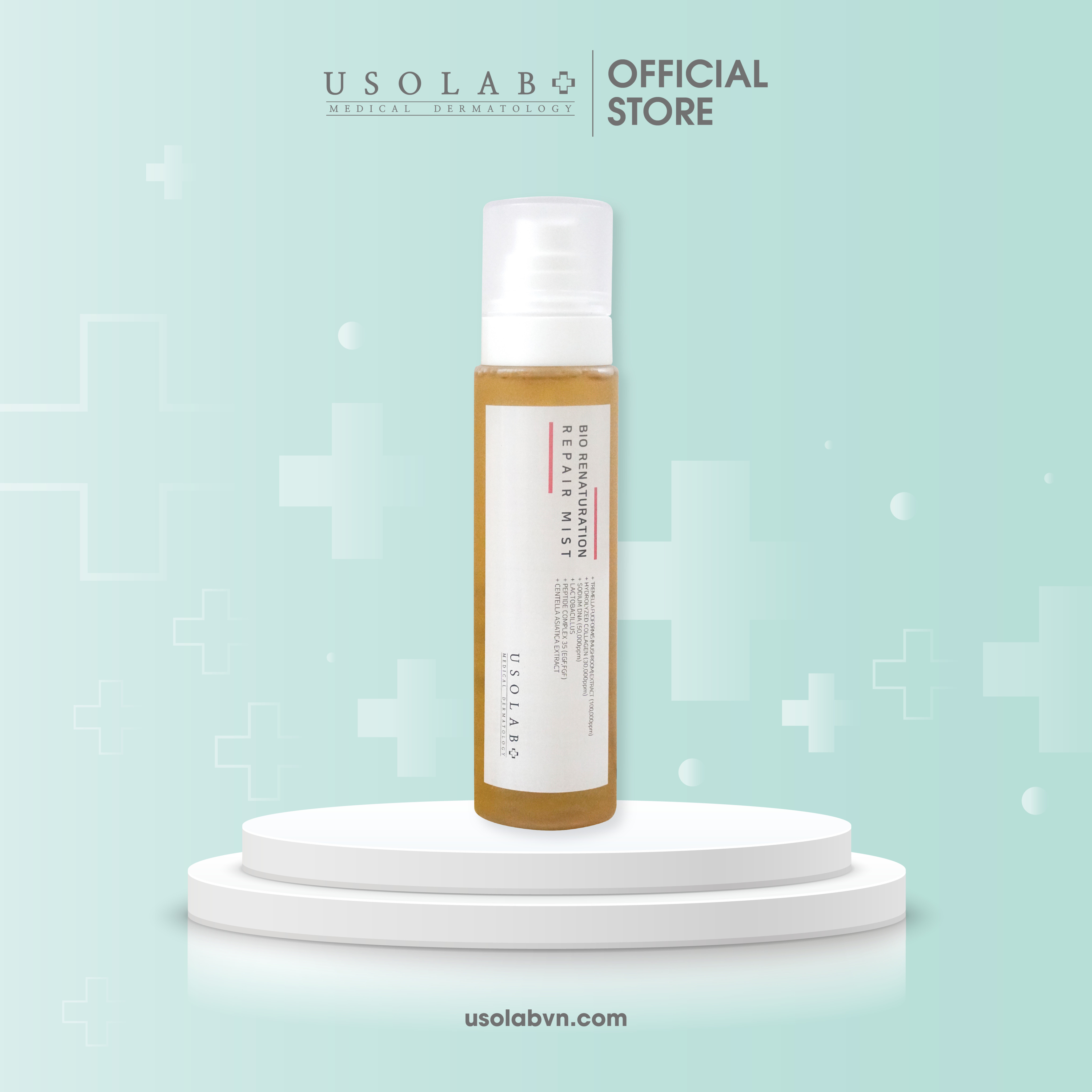 Xịt khoáng và toner 2in1 Usolab trắng da, phục hồi Bio Renaturation PDRN toner mist