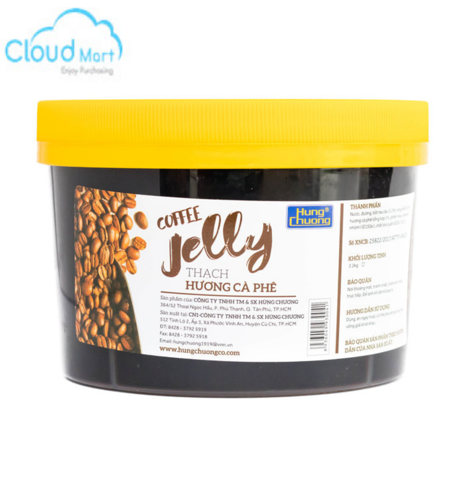Thạch Jelly Hùng Chương Coffee 2.2kg - Nguyên liệu trà sữa - Cloud Mart