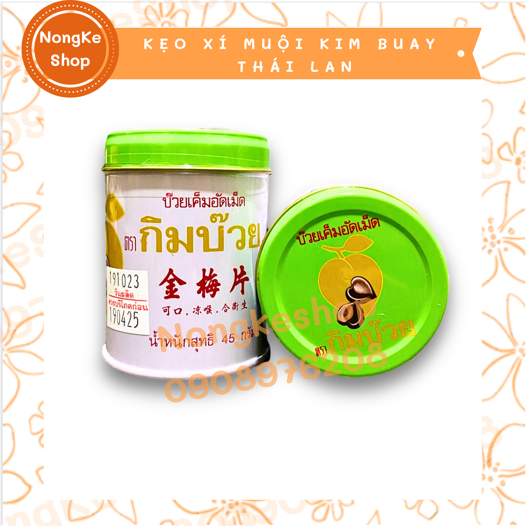 [100% Thái N.D] Kẹo Xí Muội Kim Buay (KimBuay) Hộp Thiết Thái Lan