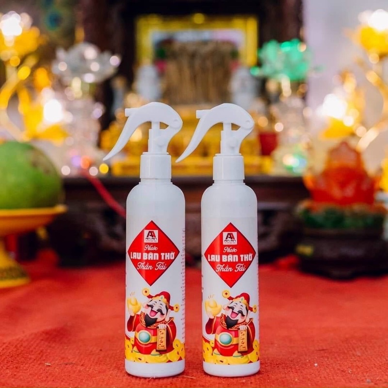 Nước thơm tiêu sái tụ lộc bàn thờ thần tài, thổ địa, thổ công- Chống ẩm mốc và côn trùng- nước lau bàn thờ hương quế