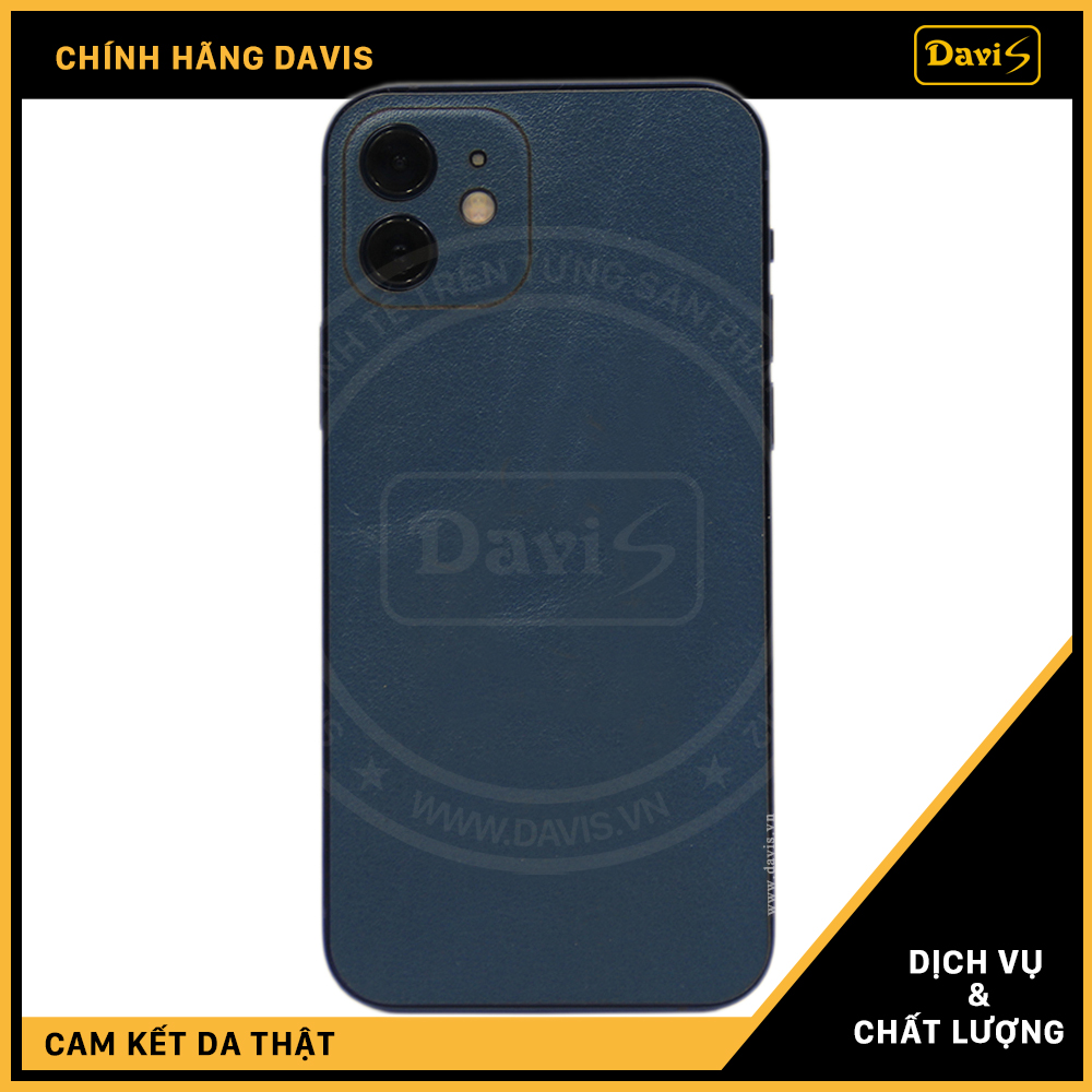 Dán da điện thoại iphone 12 - iPhone 12 Mini, làm từ da thật cao cấp -Chính hãng Davis